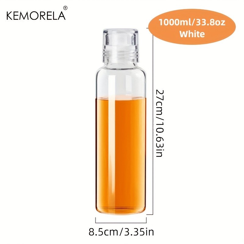 KEMORELA Graduated Glass Oil Dispenser Bottle PVC-Free Measurement Bottle for Cooking Oil, Soy Sauce, Honey & More