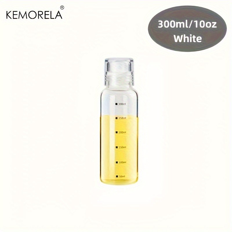 KEMORELA Graduated Glass Oil Dispenser Bottle PVC-Free Measurement Bottle for Cooking Oil, Soy Sauce, Honey & More