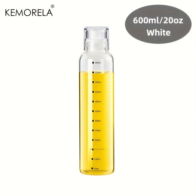 KEMORELA Graduated Glass Oil Dispenser Bottle PVC-Free Measurement Bottle for Cooking Oil, Soy Sauce, Honey & More
