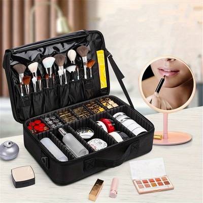 YIMUWN Premium Makeup Organizer Storage Box White Travel Cosmetic Case with Detachable Dividers