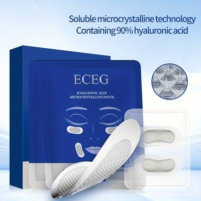 ILISYA 2-Box Hyaluronic Acid 0.25mm Microneedle Patch Set Eye, Nose & Lip Fold Microcrystalline Moisturizing Masks