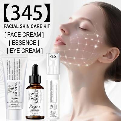 ROZINO 3pcs Skincare Set Instant Wrinkle & Puffiness Remover (345 Cream + Eye Cream + Serum)