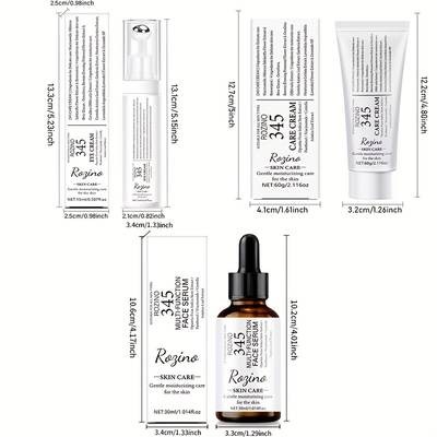 ROZINO 3pcs Skincare Set Instant Wrinkle & Puffiness Remover (345 Cream + Eye Cream + Serum)
