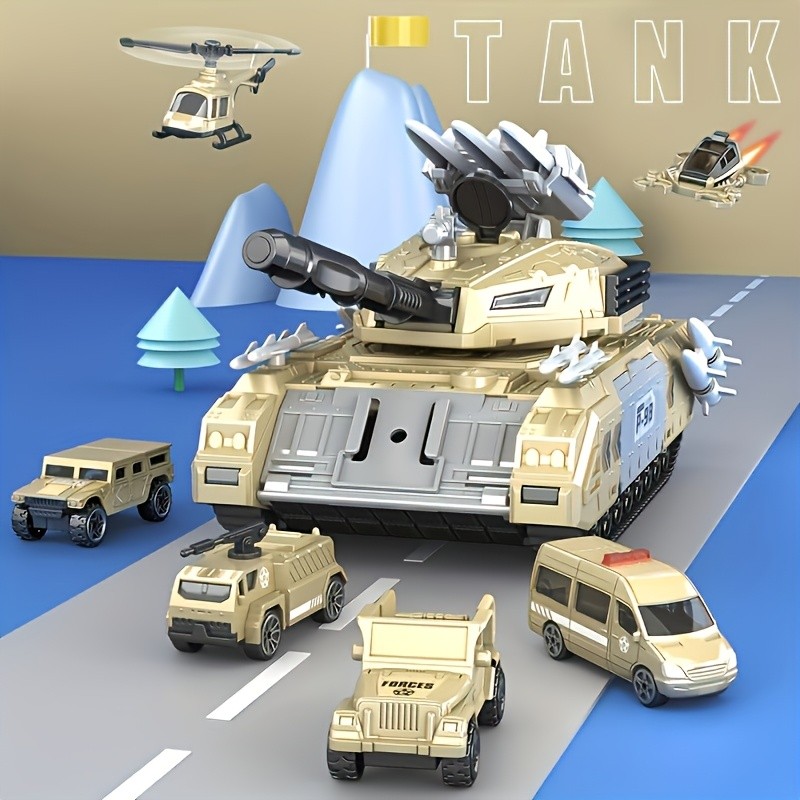 1 Set Military Tank Toy Set for Kids