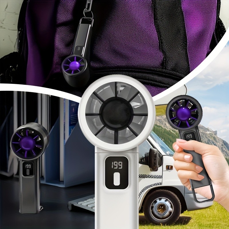 iWhale 199% Turbo Mini Fan with Digital Display Ultra-Powerful Cooling in a Pocket-Size Design