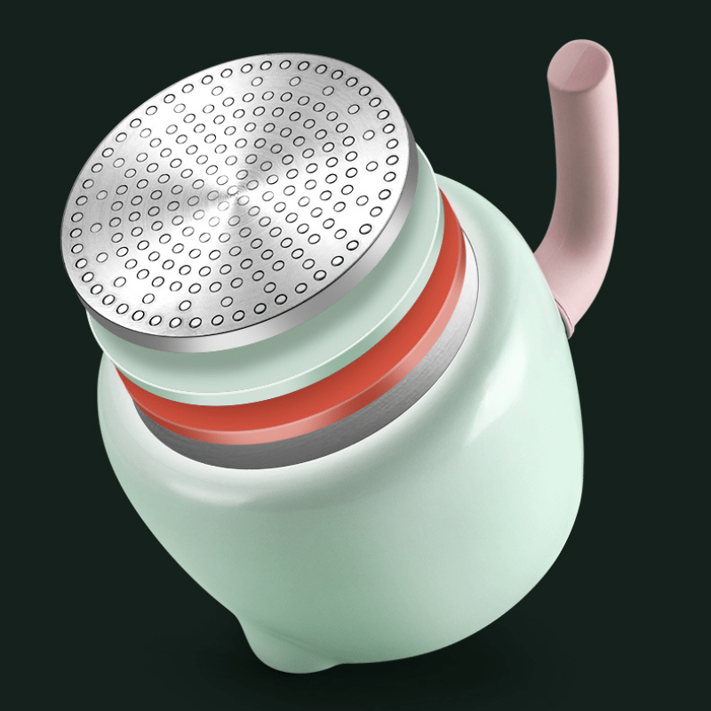 iWhale Ceramic Non-Stick 1.7QT Saucepan Skillet with Pink Handle & Glass Lid Soft Green, PFAS-Free & Effortlessly Easy to Clean