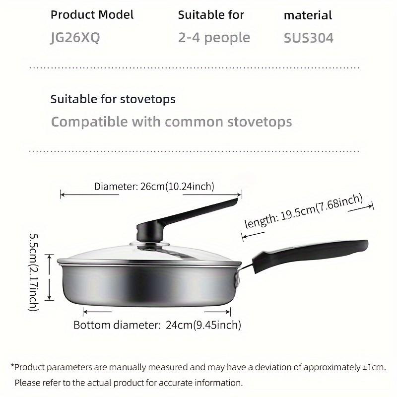 COOKER KING 10-inch Non-Stick Stainless Steel Frying Pan Honeycomb Coating, Stand-Up Lid & Anti-Scald Handle for All NZ Cooktops
