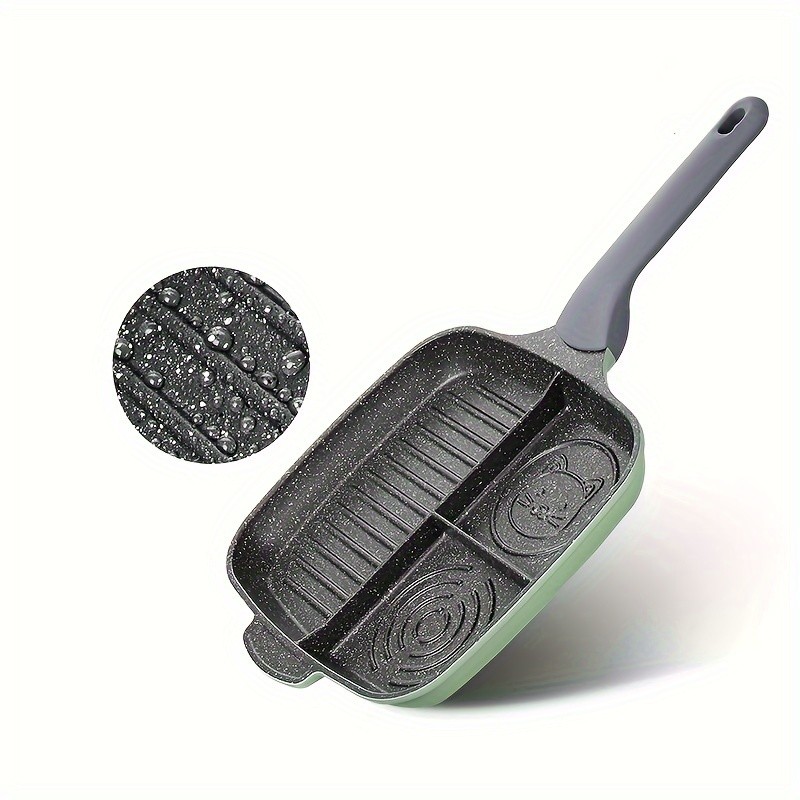 COOKER KING 3-in-1 Non-Stick Square Skillet Griddle Pan Multi-Section, PFOA-Free & Induction-Ready Cooking for All NZ Kitchens