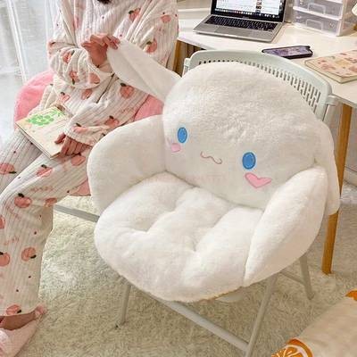Sanrio Plush Cushion with Face & Heart Eyes Cute Irregular Backrest/Seat Pillow Soft Machine-Washable Kawaii Home Decor Extra Wide & Ergonomic Comfort