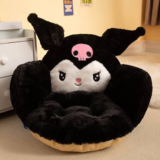 Sanrio Plush Cushion with Face & Heart Eyes Cute Irregular Backrest/Seat Pillow Soft Machine-Washable Kawaii Home Decor Extra Wide & Ergonomic Comfort