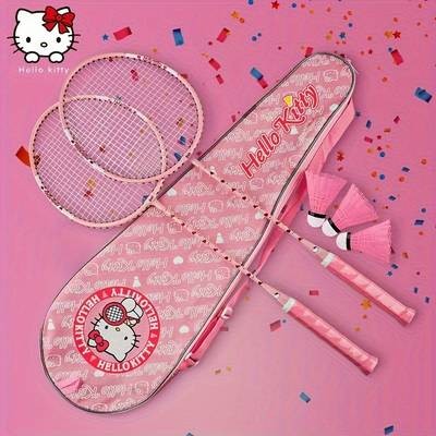 Sanrio Hello Kitty Womens Badminton Racket  Lightweight Carbon-Fiber Practice Racket