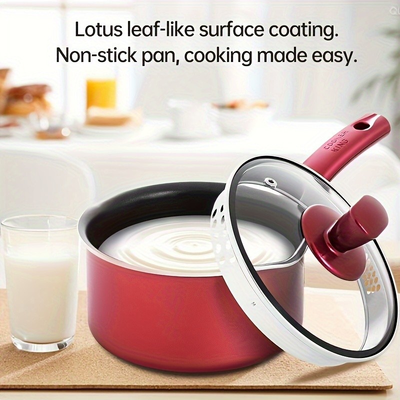 COOKER KING 2.1QT Nonstick Saucepan with Glass Lid Safe, Even-Heating Daily Pot for All NZ Cooktops
