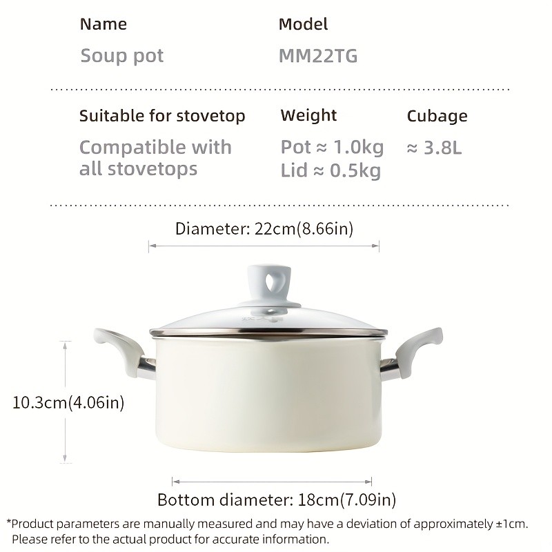 COOKER KING 3.8L Everyday Nonstick Stock Pot with Glass Lid PFOA-Free Family Cooker for All NZ Cooktops