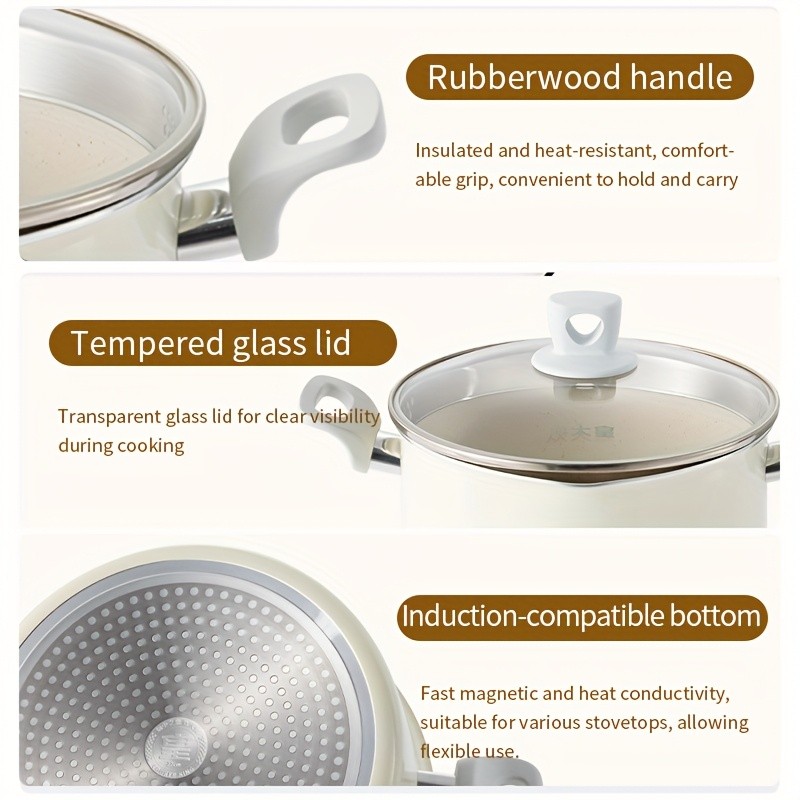 COOKER KING 3.8L Everyday Nonstick Stock Pot with Glass Lid PFOA-Free Family Cooker for All NZ Cooktops
