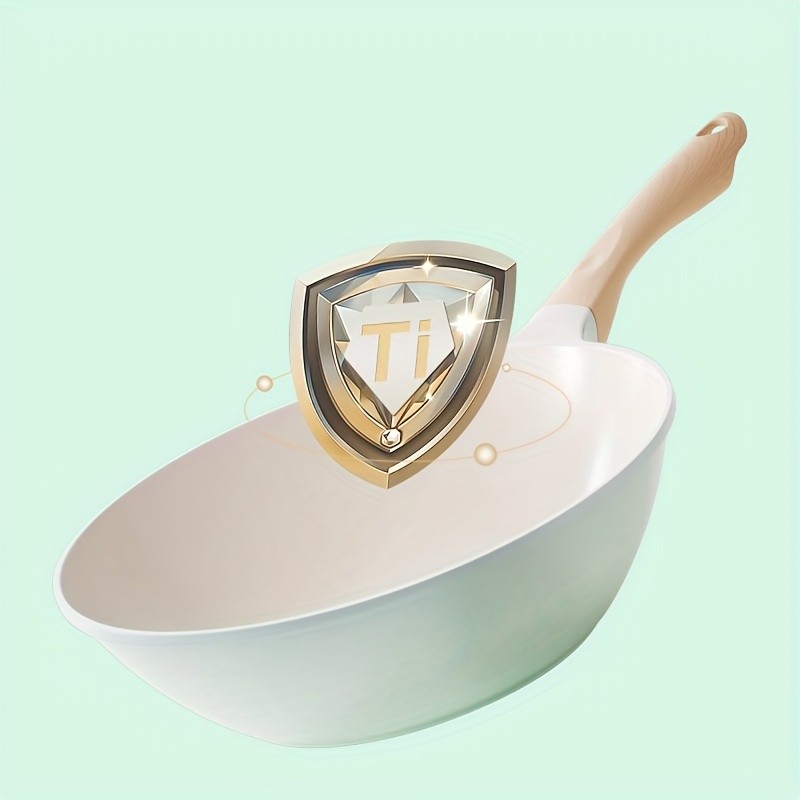 COOKER KING 28cm Titanium-Ceramic Wok with Lid PFOA/PTFE-Free Stir-Fry Pan with Cool-Touch Handles for All NZ Cooktops