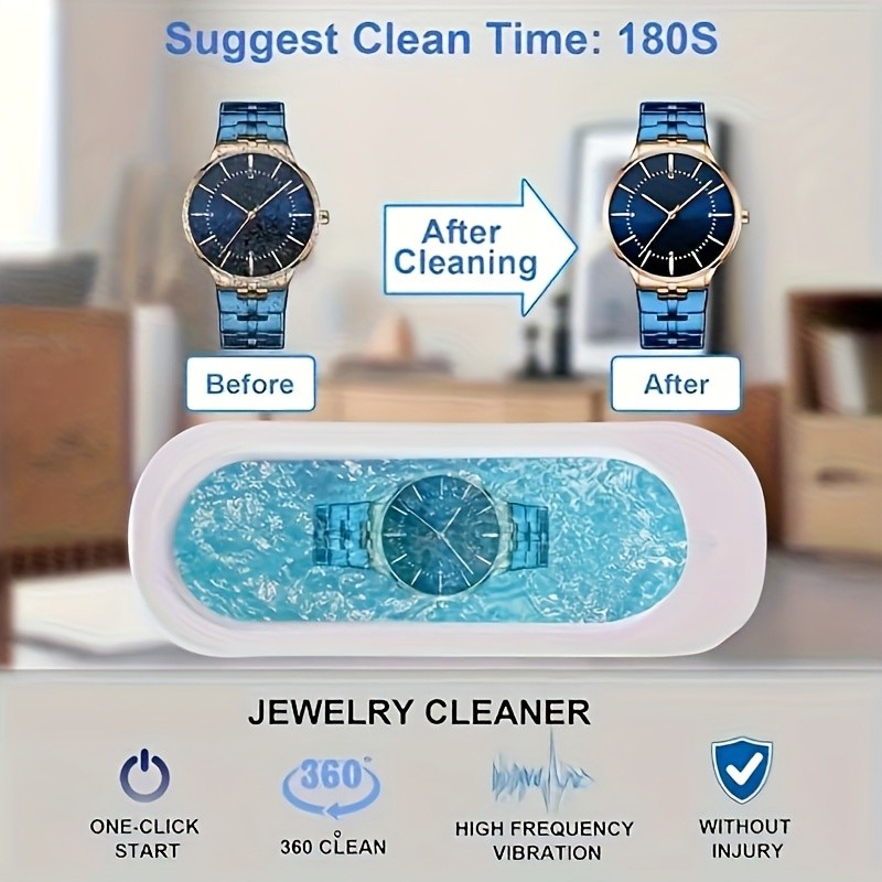 FEIYBA Wireless Sonic Cleaning Machine 360 Vibration Deep-Clean Device for Glasses, Jewelry, Watches & Personal Items