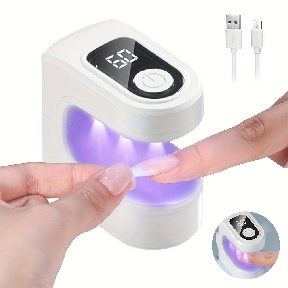 FEIYBA Mini Wireless Nail Enhancement Lamp with Digital Display Portable USB Gel Curing Light for Manicures & Pedicures