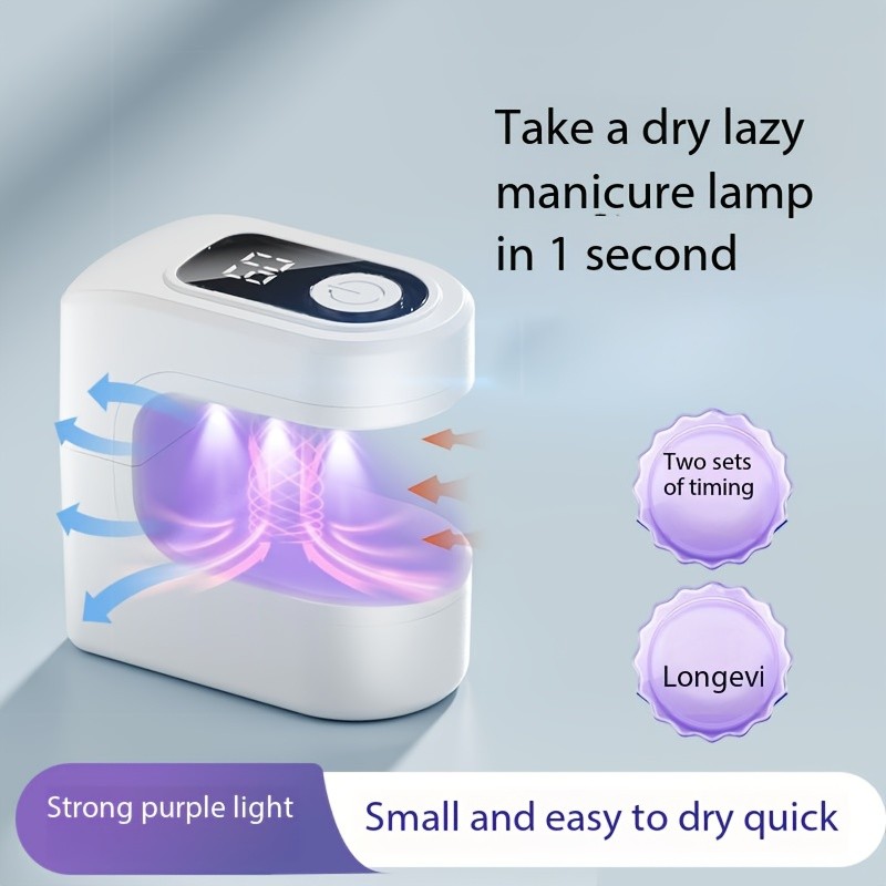 FEIYBA Mini Wireless Nail Enhancement Lamp with Digital Display Portable USB Gel Curing Light for Manicures & Pedicures