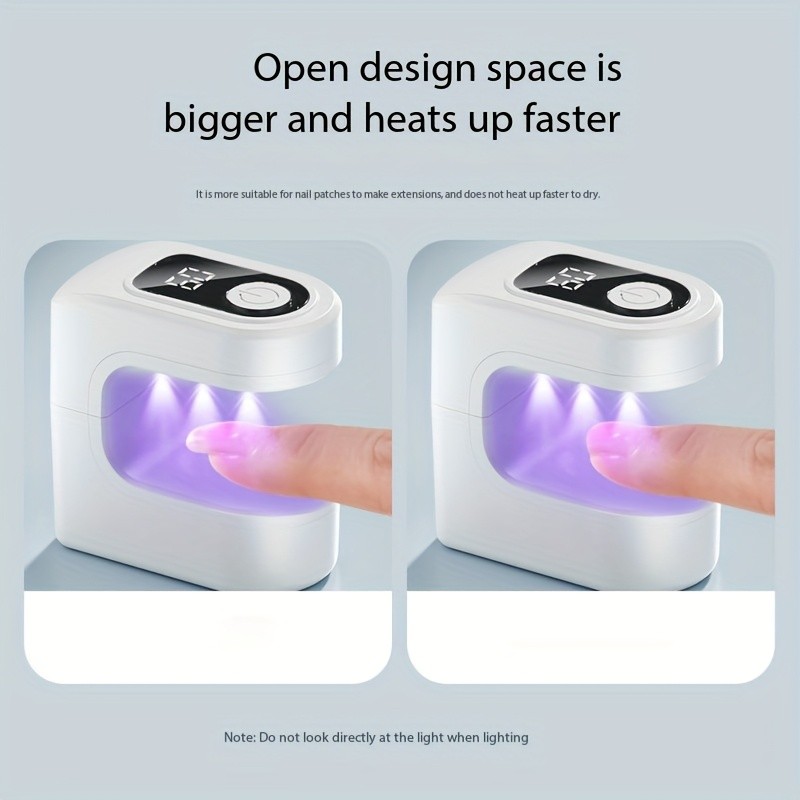 FEIYBA Mini Wireless Nail Enhancement Lamp with Digital Display Portable USB Gel Curing Light for Manicures & Pedicures