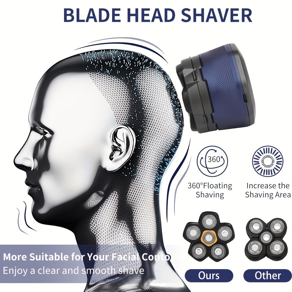 FEIYBA 6-Speed Cordless Electric Shaver with Spare Blade Mesh Long-Life USB Razor for Smooth, Powerful Mens Grooming