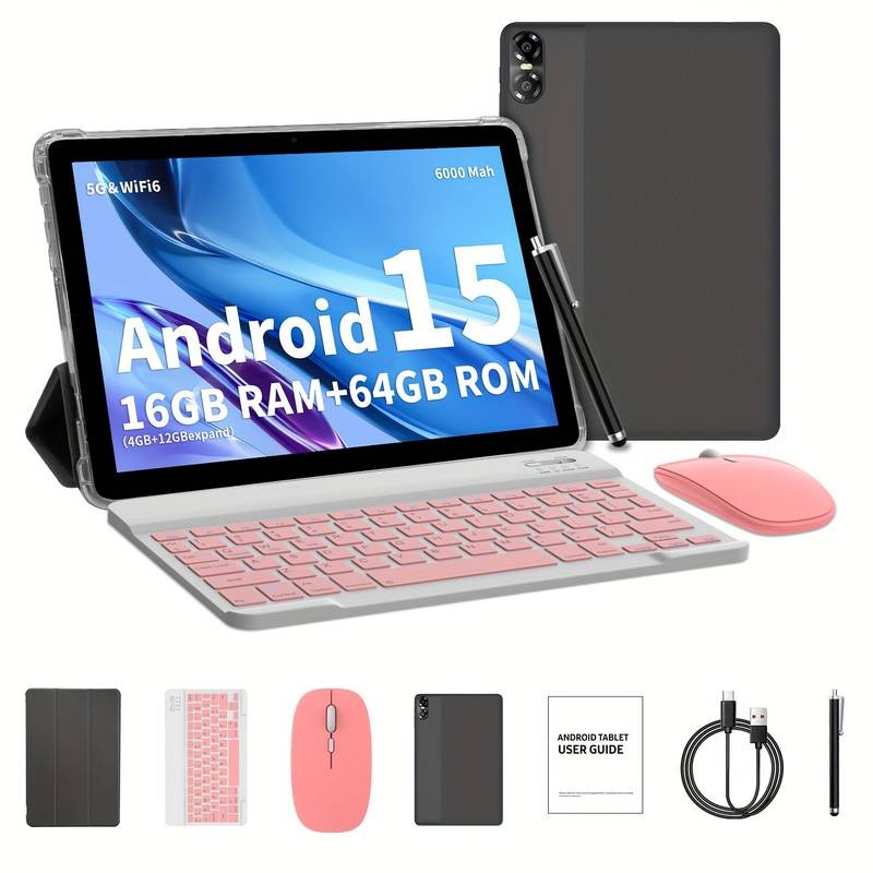 Android Tablet 2-in-1, 10.1-Inch Android 15 Fast, Flexible & Ready for Everyday Use