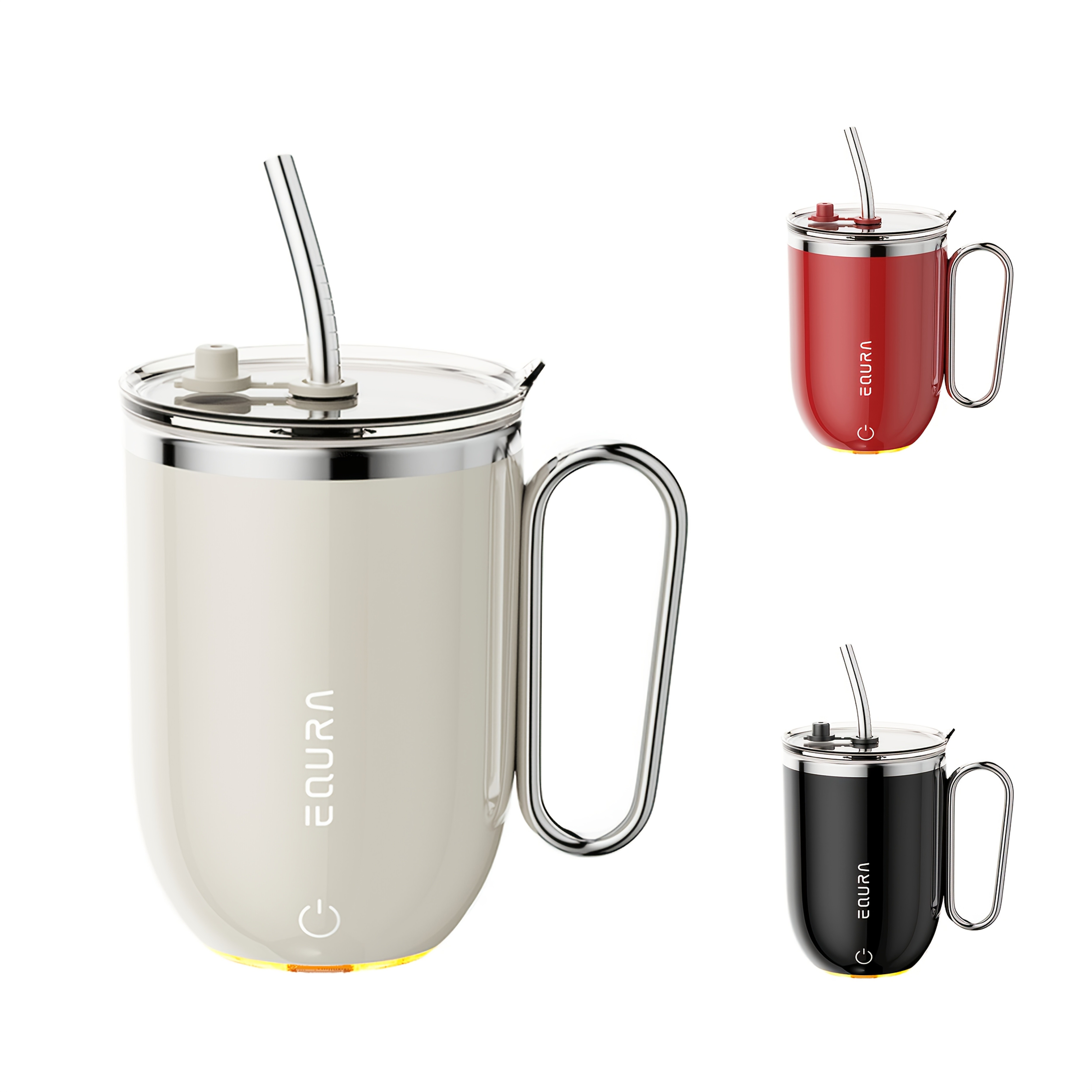 eQUra Smart Stainless Steel Automatic Mixing Cup Portable Self-Stirring Mug for Coffee, Milk & Chocolate (Holiday Gift Ready)