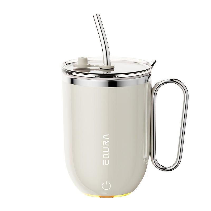 eQUra Smart Stainless Steel Automatic Mixing Cup Portable Self-Stirring Mug for Coffee, Milk & Chocolate (Holiday Gift Ready)