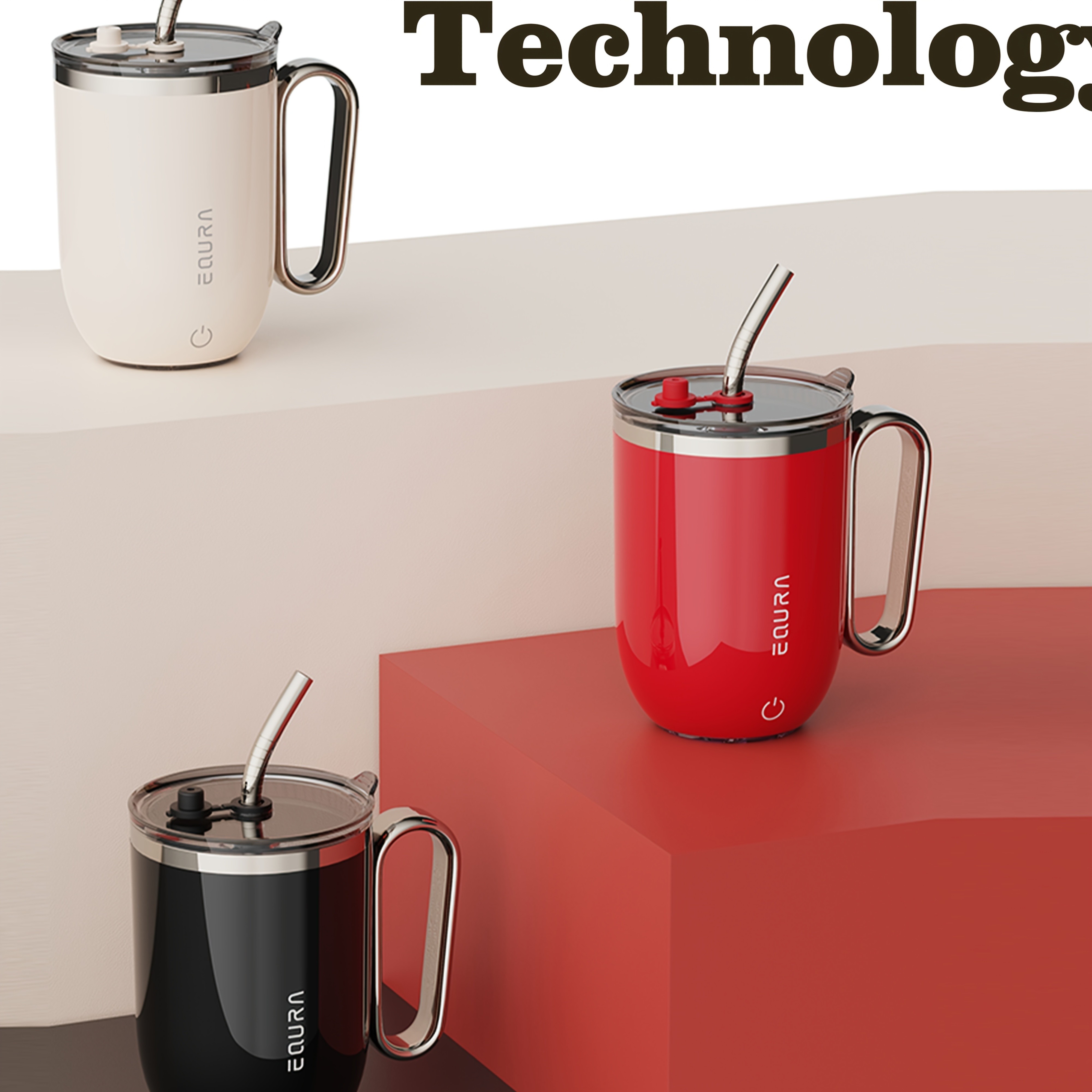 eQUra Smart Stainless Steel Automatic Mixing Cup Portable Self-Stirring Mug for Coffee, Milk & Chocolate (Holiday Gift Ready)
