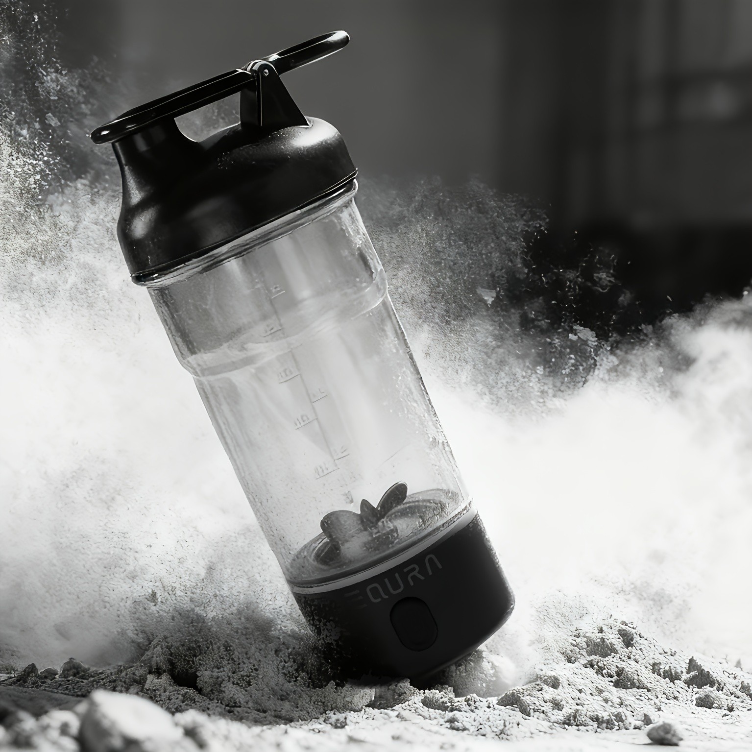 eQUra Portable Tritan Water Bottle with Capacity Scale Shatterproof Single-Spout Hydration Bottle for Gym, Camping & Outdoor Use