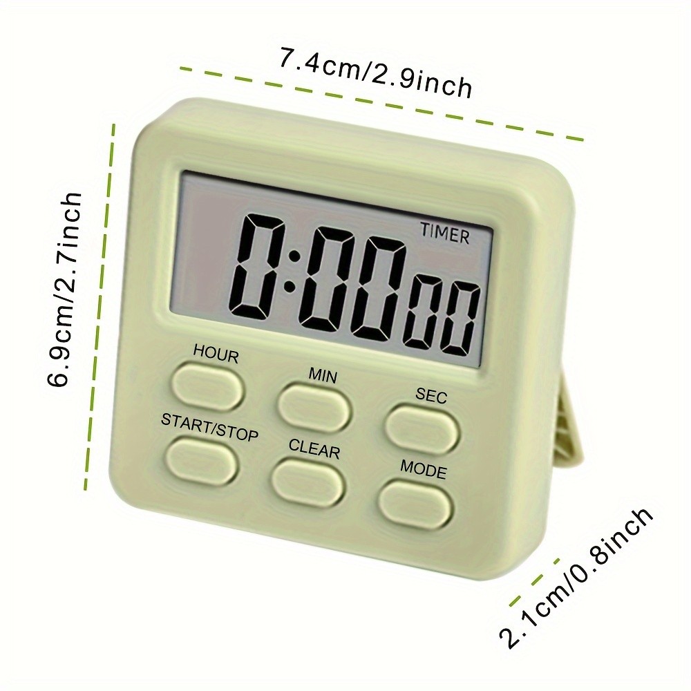 KT THERMO Digital LCD Alarm Clock & Multi-Mode Timer 24-Hour Display with Memory, Count-Up/Down & Stand/Hanging Hook