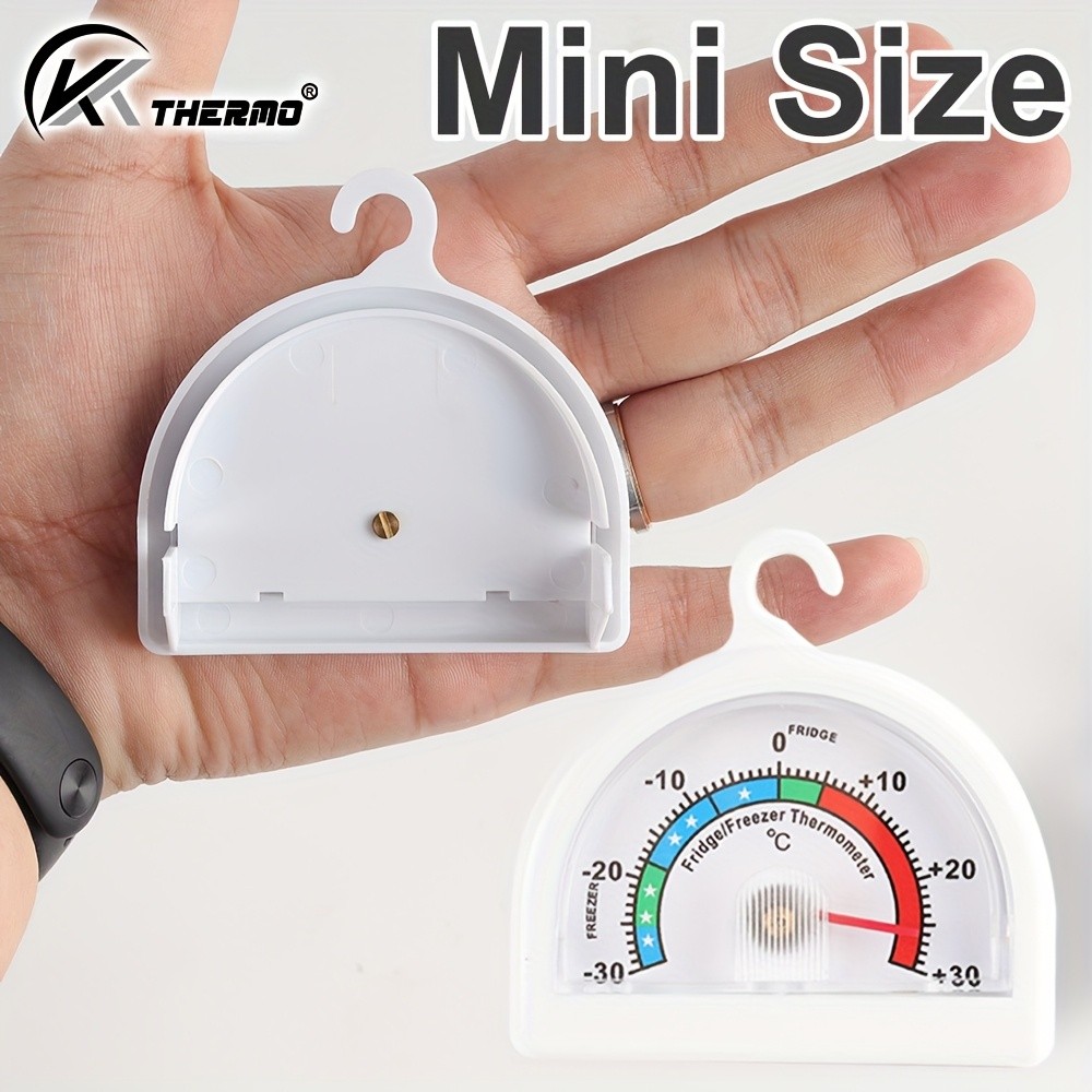 KT THERMO 2pcs Analog Refrigerator & Freezer Thermometer Set No-Battery Celsius/Fahrenheit Dial for Accurate Cold Storage Monitoring