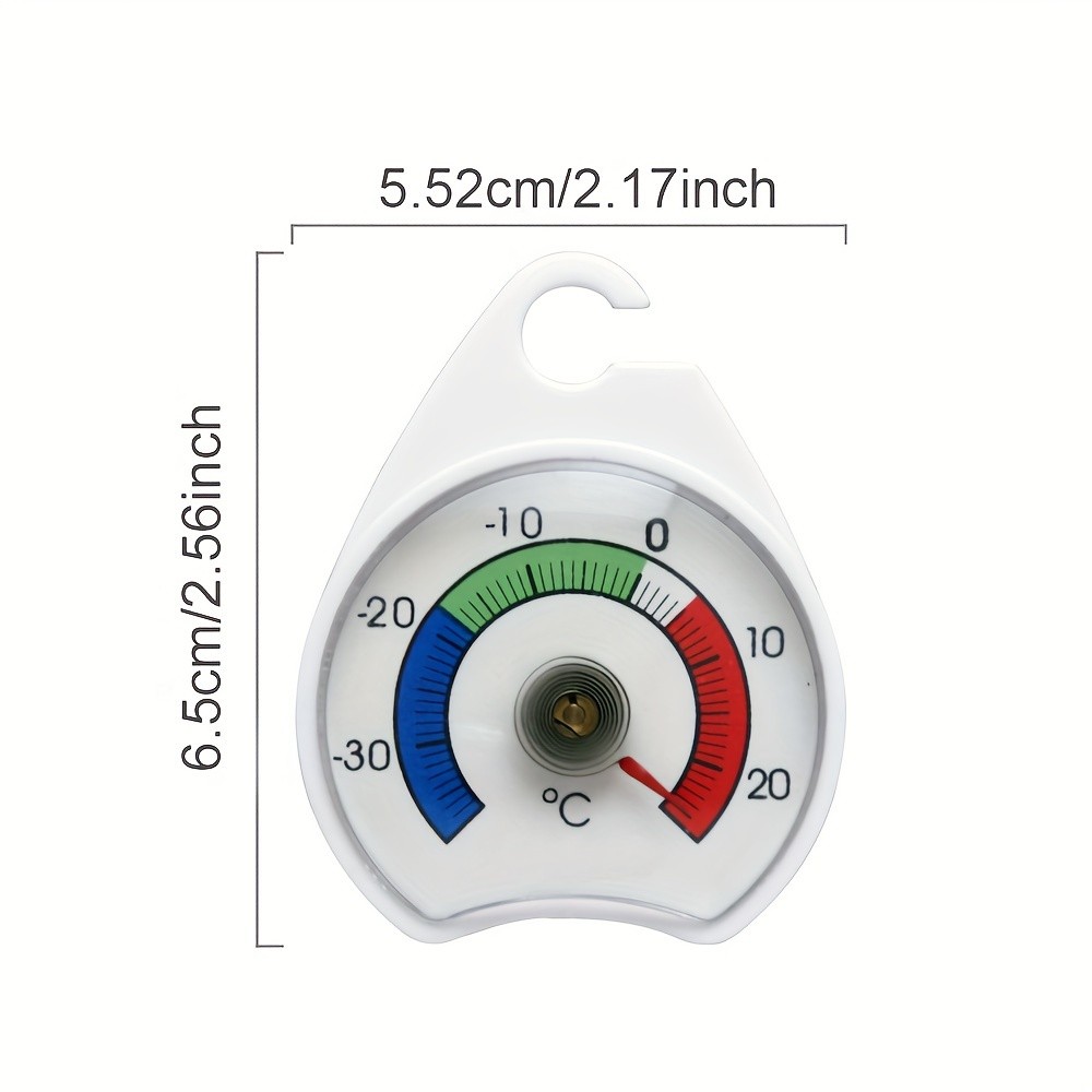 KT THERMO 2pcs Analog Refrigerator & Freezer Thermometer Set  No-Battery Celsius/Fahrenheit Dial for Accurate Cold Storage Monitoring