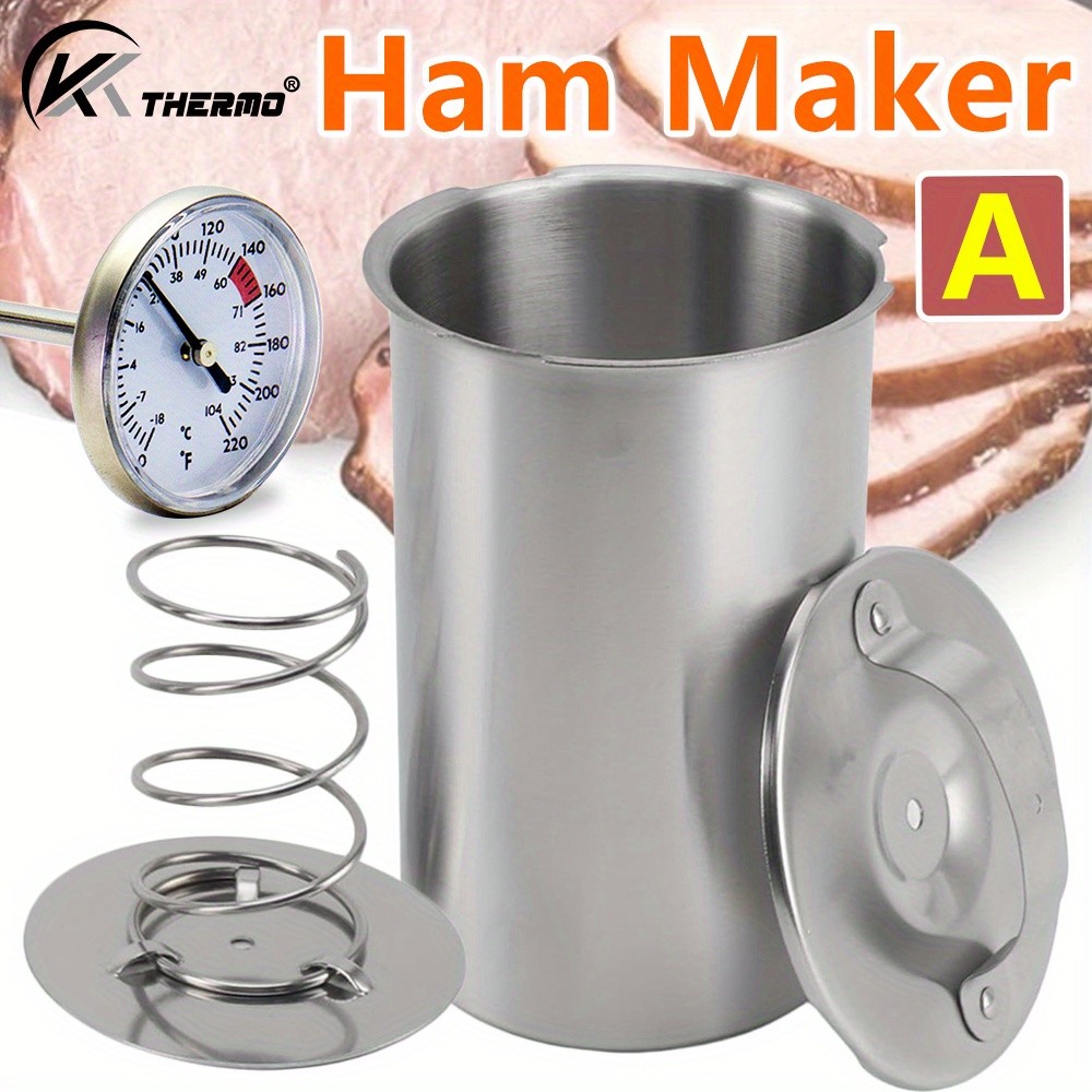 KT THERMO Stainless Steel Ham Maker with Meat Thermometer Homemade Ham Press for Holiday Cooking & Gourmet NZ Kitchens