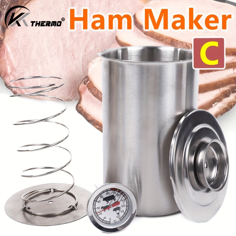 KT THERMO Stainless Steel Ham Maker with Meat Thermometer Homemade Ham Press for Holiday Cooking & Gourmet NZ Kitchens