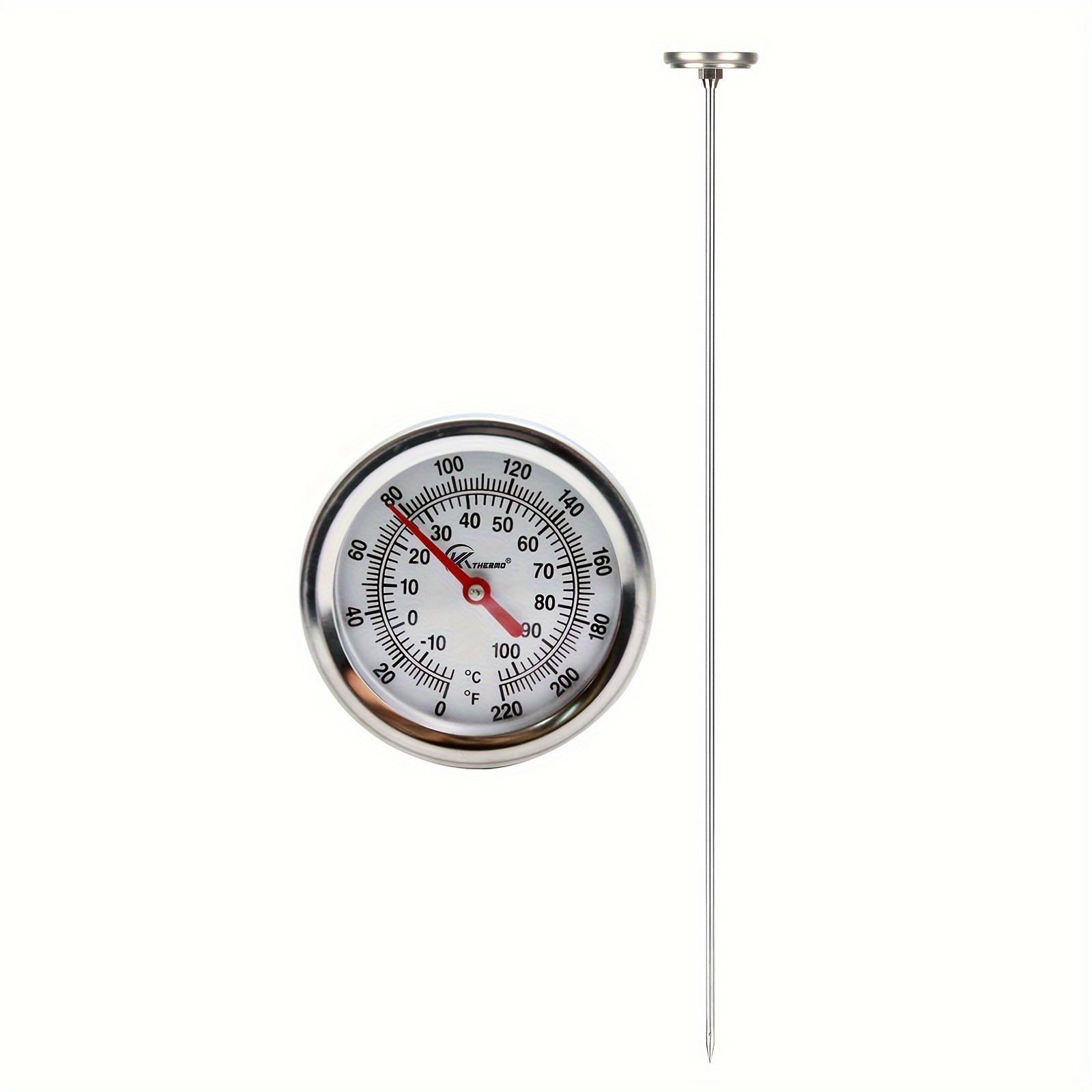 KT THERMO 50cm Stainless Steel Compost & Soil Thermometer Long-Probe C/F Gauge for Gardening, Farming & Outdoor Planting