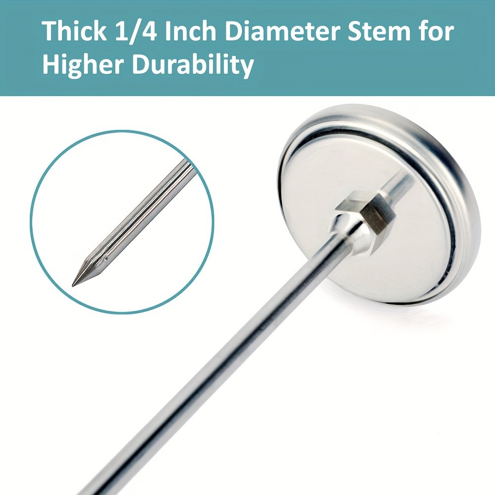 KT THERMO 50cm Stainless Steel Compost & Soil Thermometer Long-Probe C/F Gauge for Gardening, Farming & Outdoor Planting