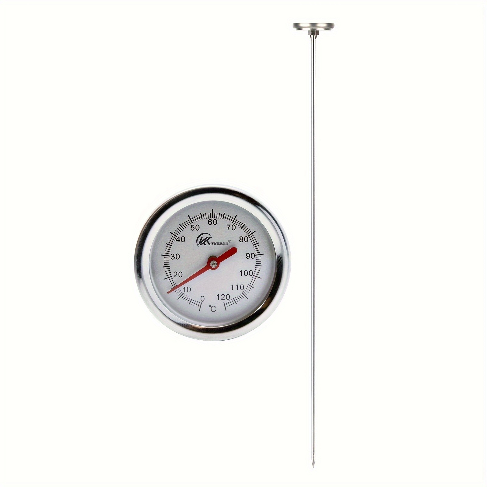 KT THERMO 50cm Stainless Steel Compost & Soil Thermometer Long-Probe C/F Gauge for Gardening, Farming & Outdoor Planting