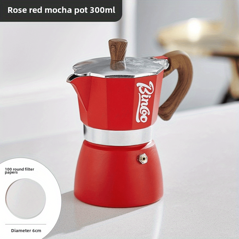 Bincoo Italian Moka Pot Classic Stovetop Espresso Brewer for Rich Outdoor & Pour-Over Coffee Extraction