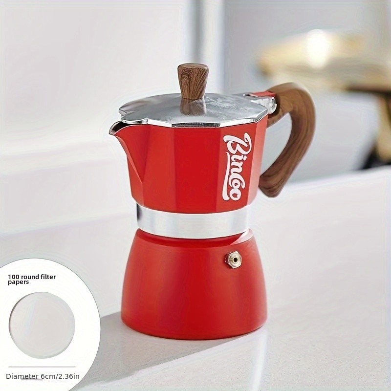Bincoo Italian Moka Pot Classic Stovetop Espresso Brewer for Rich Outdoor & Pour-Over Coffee Extraction