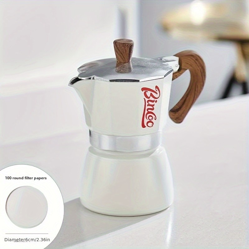 Bincoo Italian Moka Pot Classic Stovetop Espresso Brewer for Rich Outdoor & Pour-Over Coffee Extraction