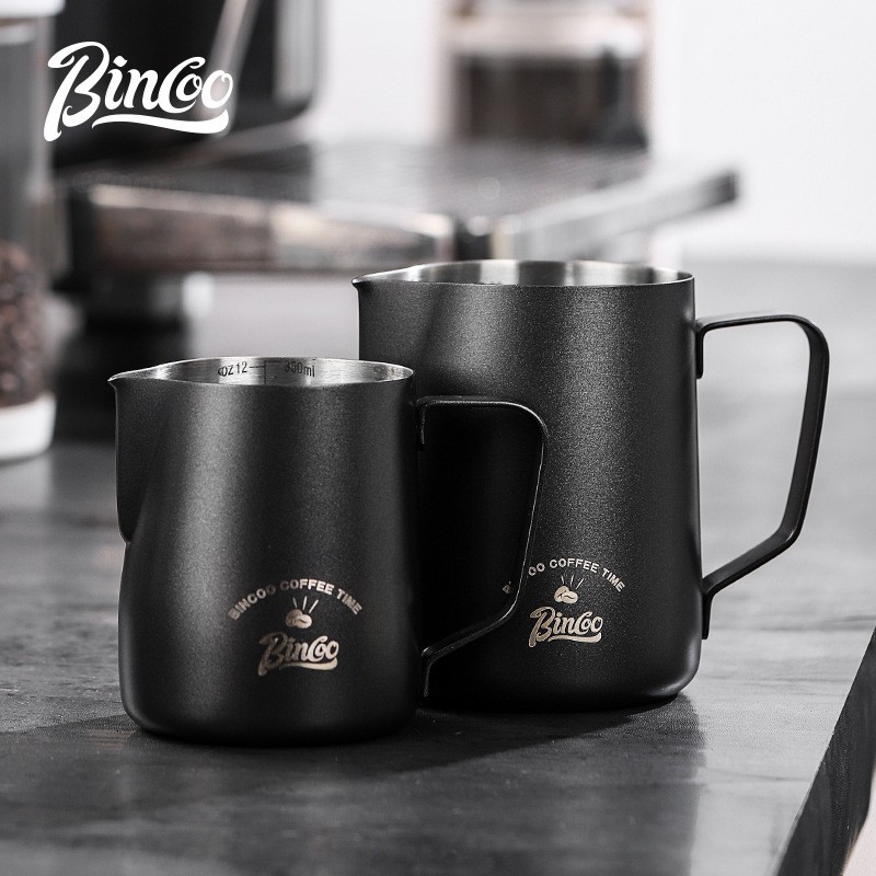 Bincoo Stainless Steel Coffee Frothing Pitcher Professional Pointed Steam Jug for Milk Frothing, Pouring & Latte Art