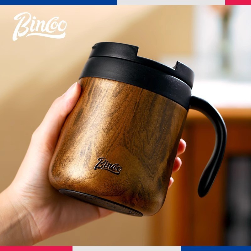 Bincoo 304 Stainless Steel Insulated Coffee Mug Double-Wall Thermal Cup with Handle for Home, Office & Iced American-Style Drinks