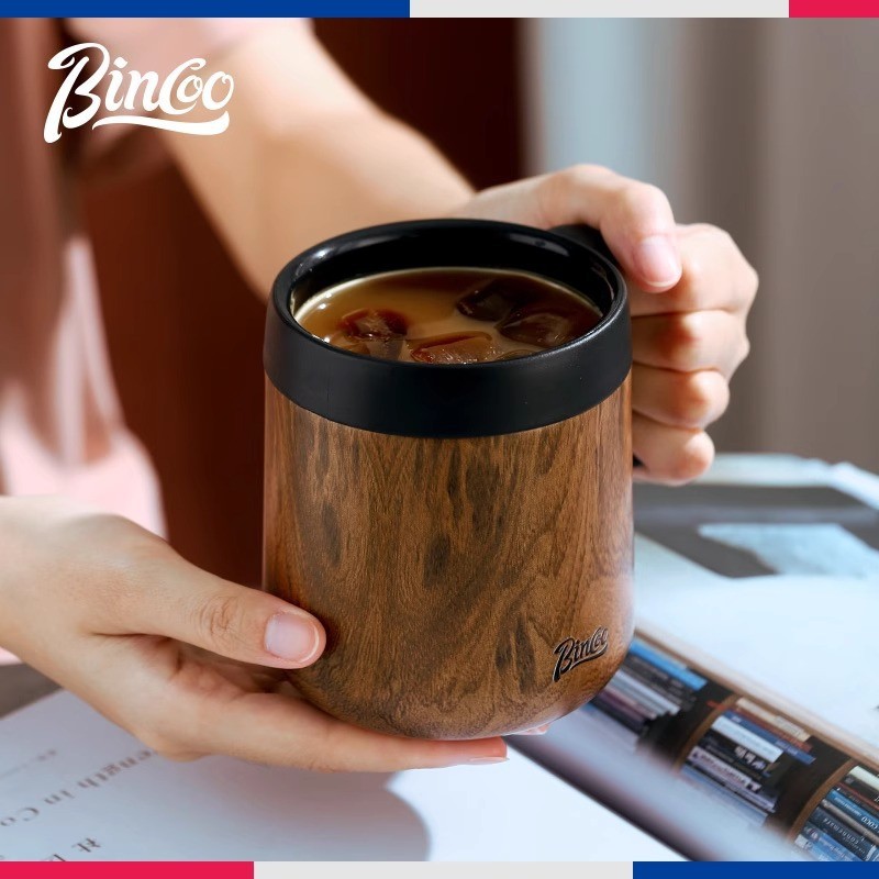 Bincoo 304 Stainless Steel Insulated Coffee Mug Double-Wall Thermal Cup with Handle for Home, Office & Iced American-Style Drinks