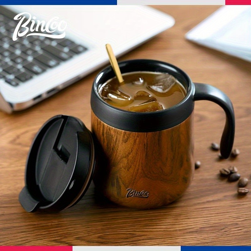 Bincoo 304 Stainless Steel Insulated Coffee Mug Double-Wall Thermal Cup with Handle for Home, Office & Iced American-Style Drinks