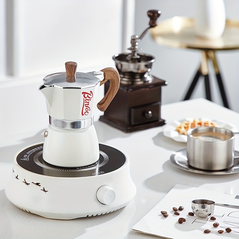 Bincoo Italian Espresso Moka Pot, Hand-Brewed Coffee Machine & Manual Coffee Grinder Authentic Italian Caf Taste at Home