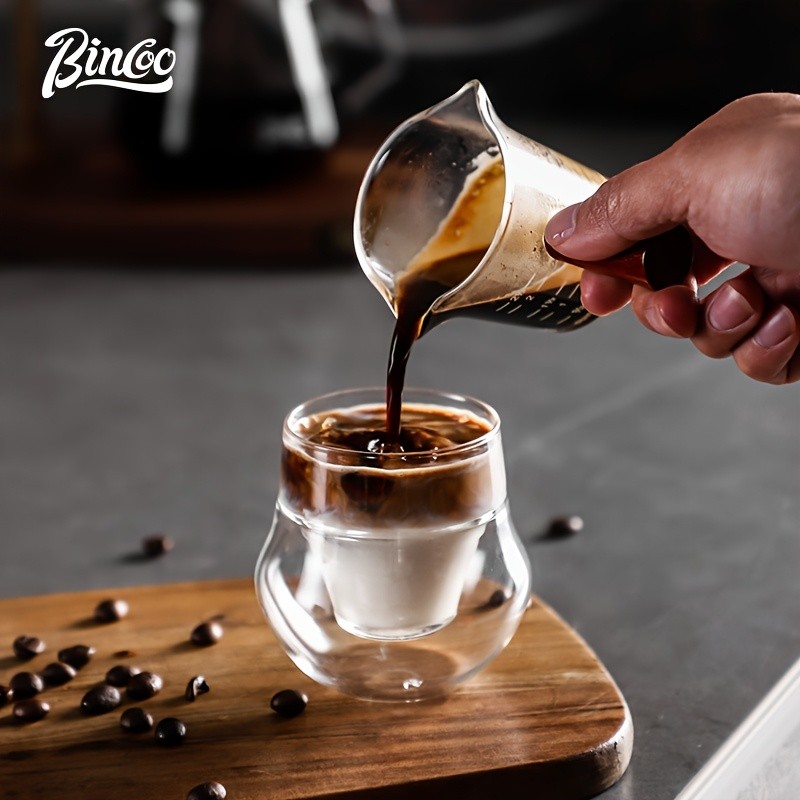 Bincoo Double Glass Coffee Cup  110ml Italian-Style Clear Espresso Mug