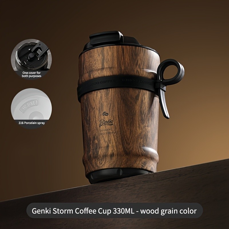 Bincoo Ceramic Liner Travel Mug 316 Stainless Steel Coffee Cup with Lid