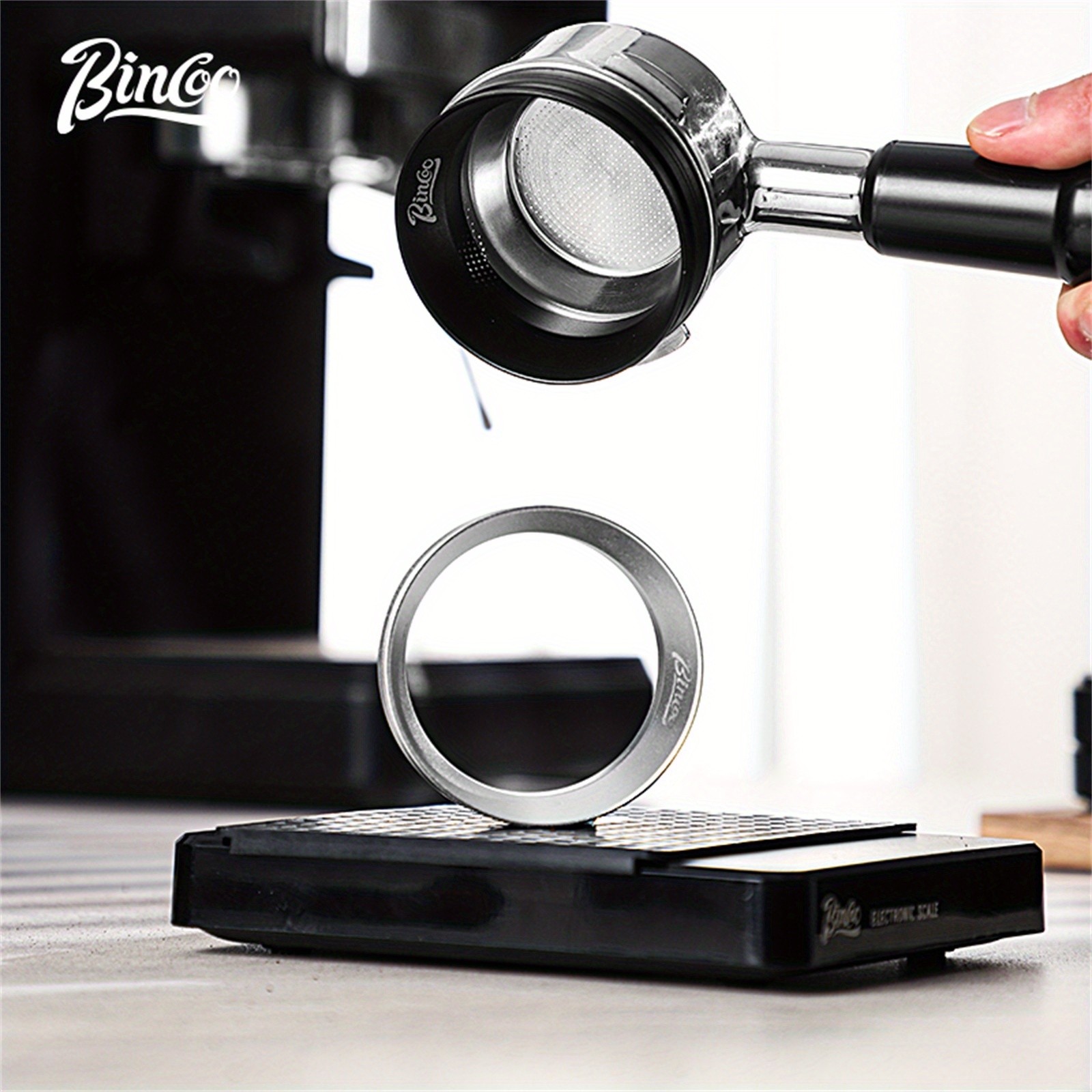 Bincoo Magnetic Espresso Dosing Funnel  Anti-Static 51mm Portafilter Ring