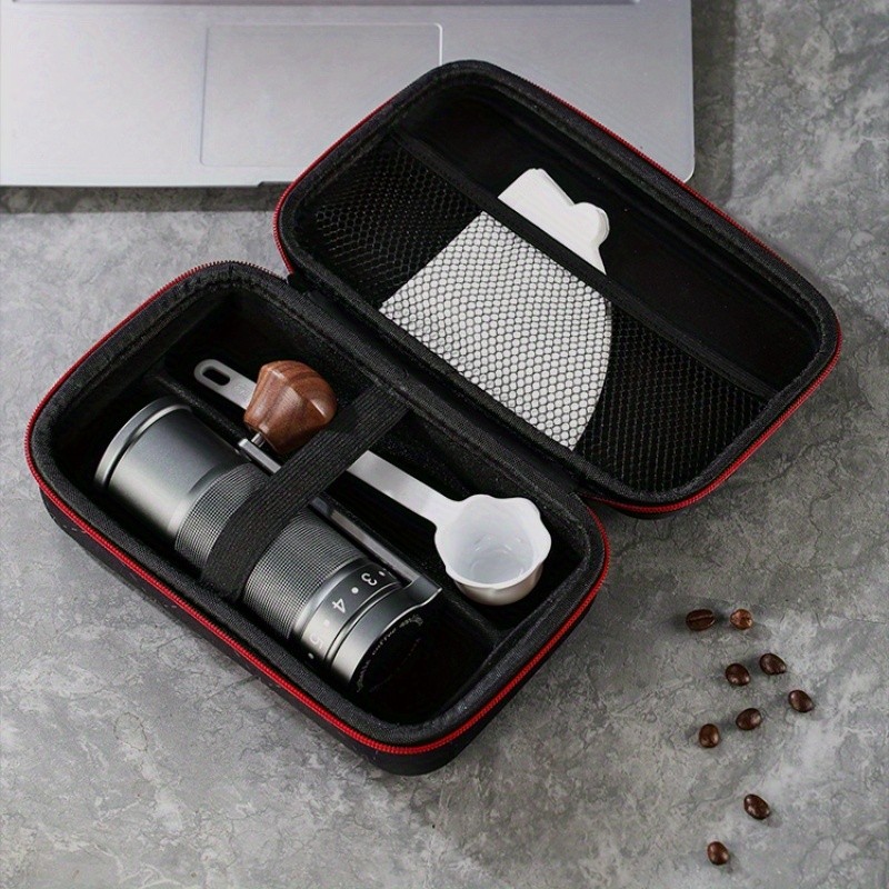 Bincoo Aesthetic Coffee Organizer Bag Red & Black Durable Travel Storage Kit