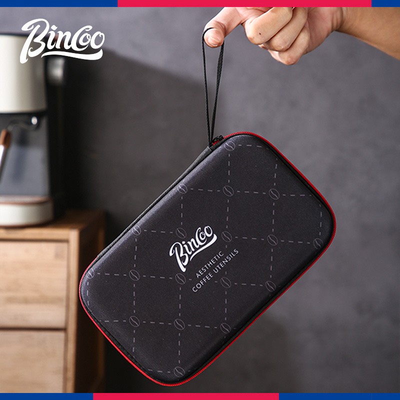 Bincoo Aesthetic Coffee Organizer Bag Red & Black Durable Travel Storage Kit